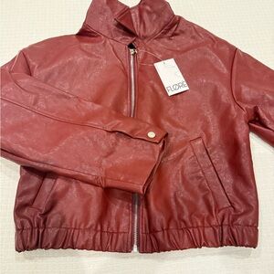 Flore Red Leather Jacket